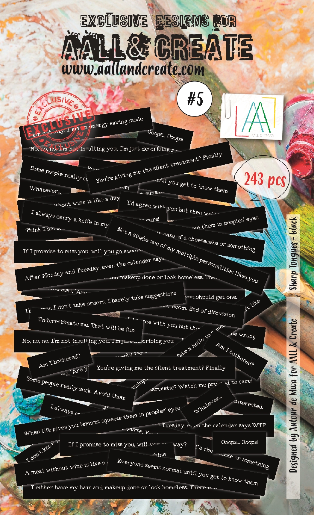 AALL & Create Ephemera Die-Cuts - #5 "Sharp Tongues - Black"