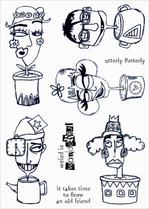 Funky Fossil A5 Stamp - Zinski Art Utterly Potterly - CS0270
