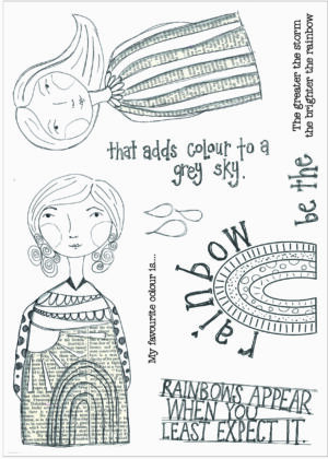 Funky Fossil A5 Stamp - Be a Rainbow - CS0278