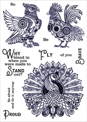 Funky Fossil A5 Stamp: Fabulous Feathers - CS0240