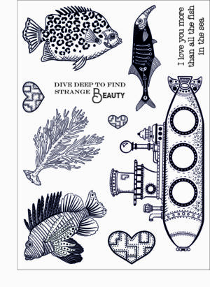 Funky Fossil A5 Stamp: Steampunk Sea-fari - CS240301