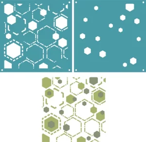 Funky Fossil - Hexagons 2 layer Stencil - ST240304