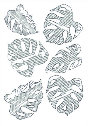 Funky Fossil A6 Stamp: Tropical Leaves - CS240333