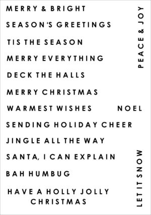 Funky Fossil A6 Stamp: Stripped Back Christmas Sentiments - CS240332