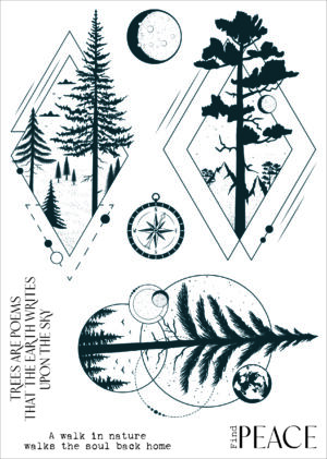 Funky Fossil A5 Stamp: The Poetry of Trees - CS240358