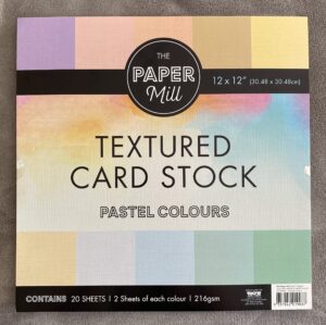 Textured PASTEL COLOURS Card Stock Paper pad (20 sheets) - 12"x12" - STCS003