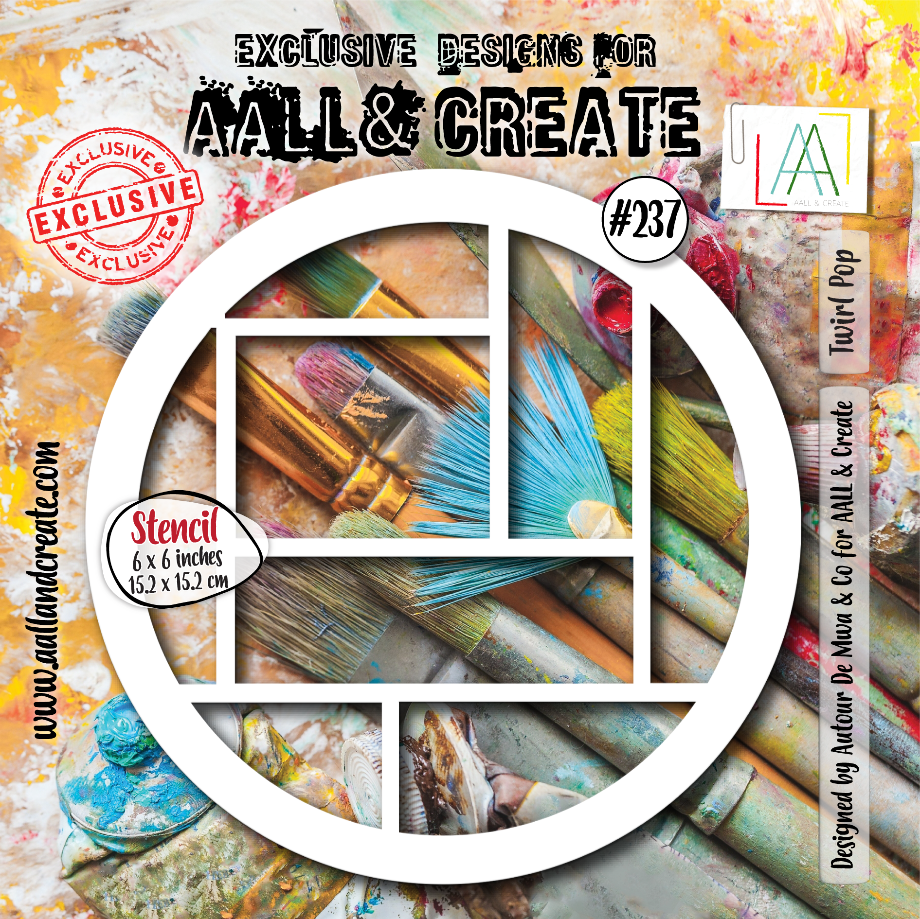 AALL & Create Stencil - 6x6 - #237 Twirl Pop