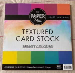 Textured BRIGHT COLOURS Card Stock Paper pad (20 sheets) - 12"x12" - STCS004