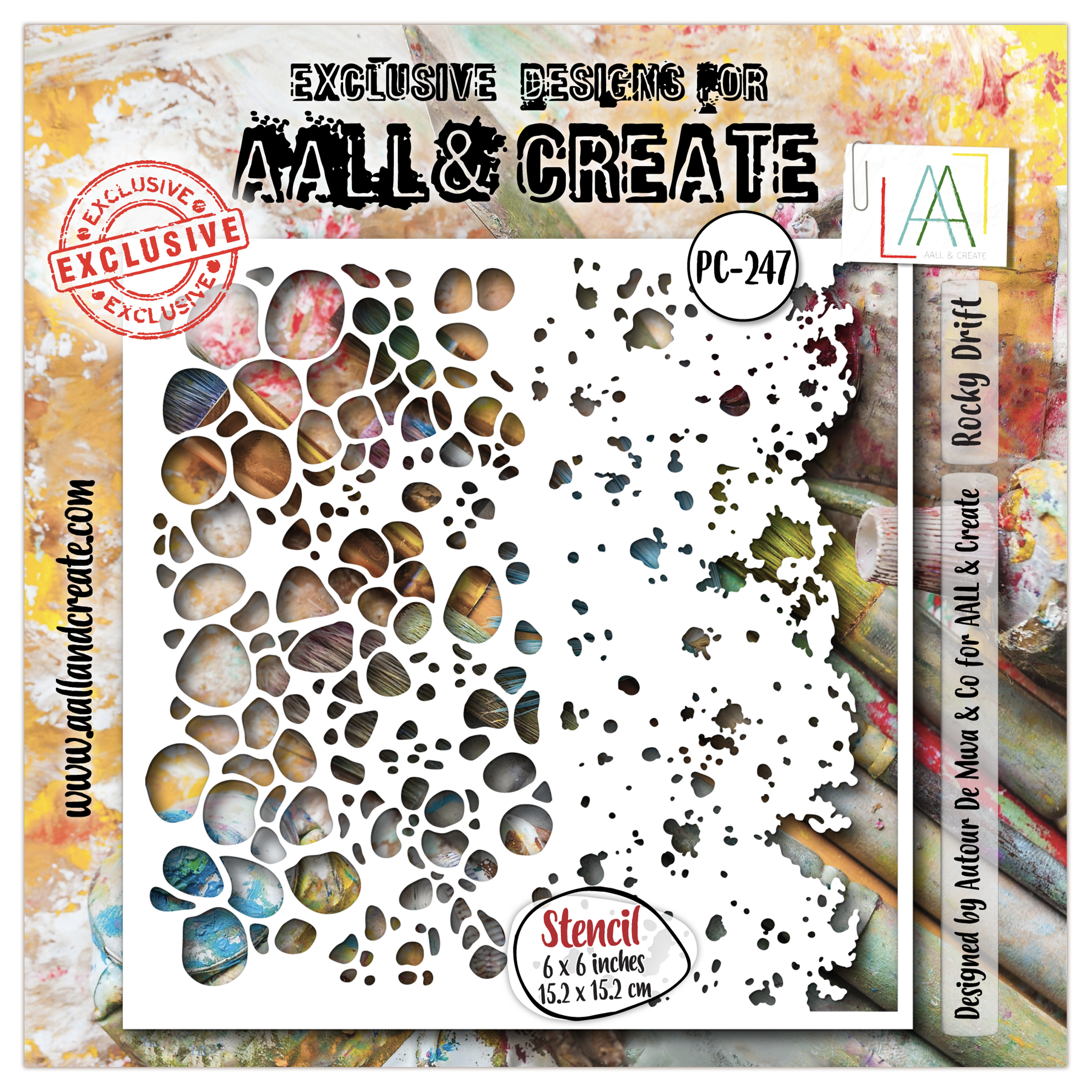 AALL & Create Stencil - 6x6 - #247 Rocky Drift