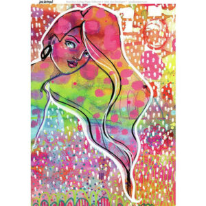 Jane Davenport COLLAGE/RICE PAPER SHEET - Bright Girls Set Image 4 - (NO WHOLESALE)
