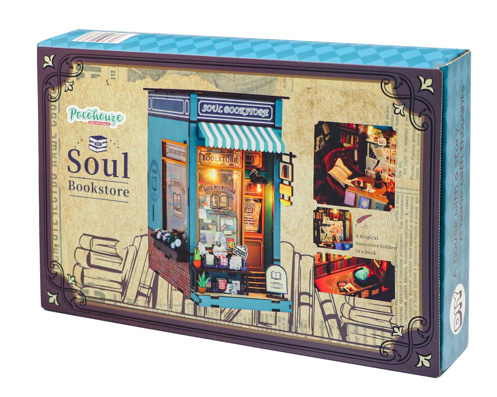 Pocohouze "Soul Bookstore" DIY Miniature Book Nook Kit (23cm Tall) - HDM2314 - Image 3
