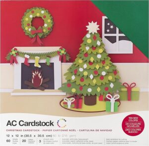 CHRISTMAS 12x12 Cardstock Pack - 60 Sheets - American Crafts (376985)