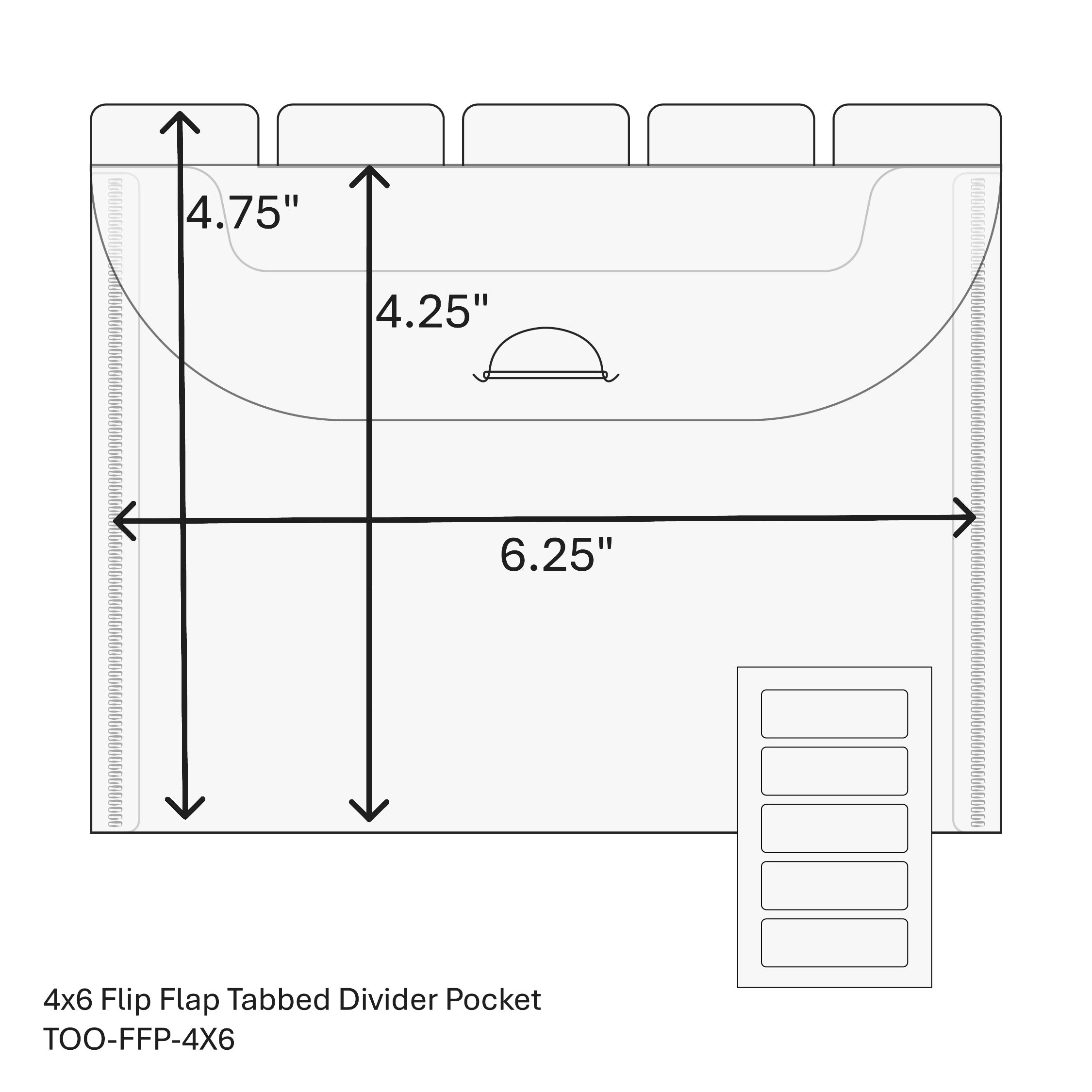 The Organized Option 4x6 Flip Flap Tabbed Divider Pockets - 10pk (TOO-FFP-4x6) - Image 3