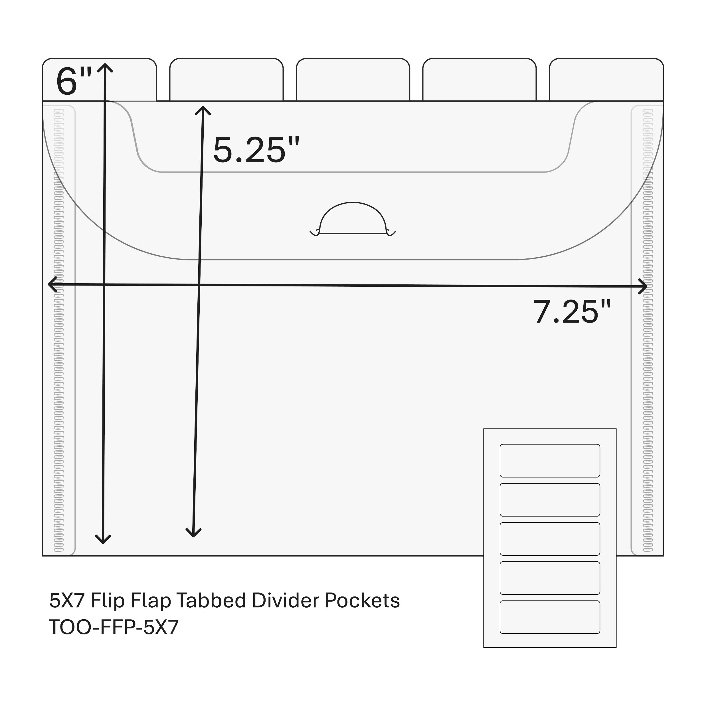The Organized Option 5x7 Flip Flap Tabbed Divider Pockets - 10pk (TOO-FFP-5x7) - Image 3