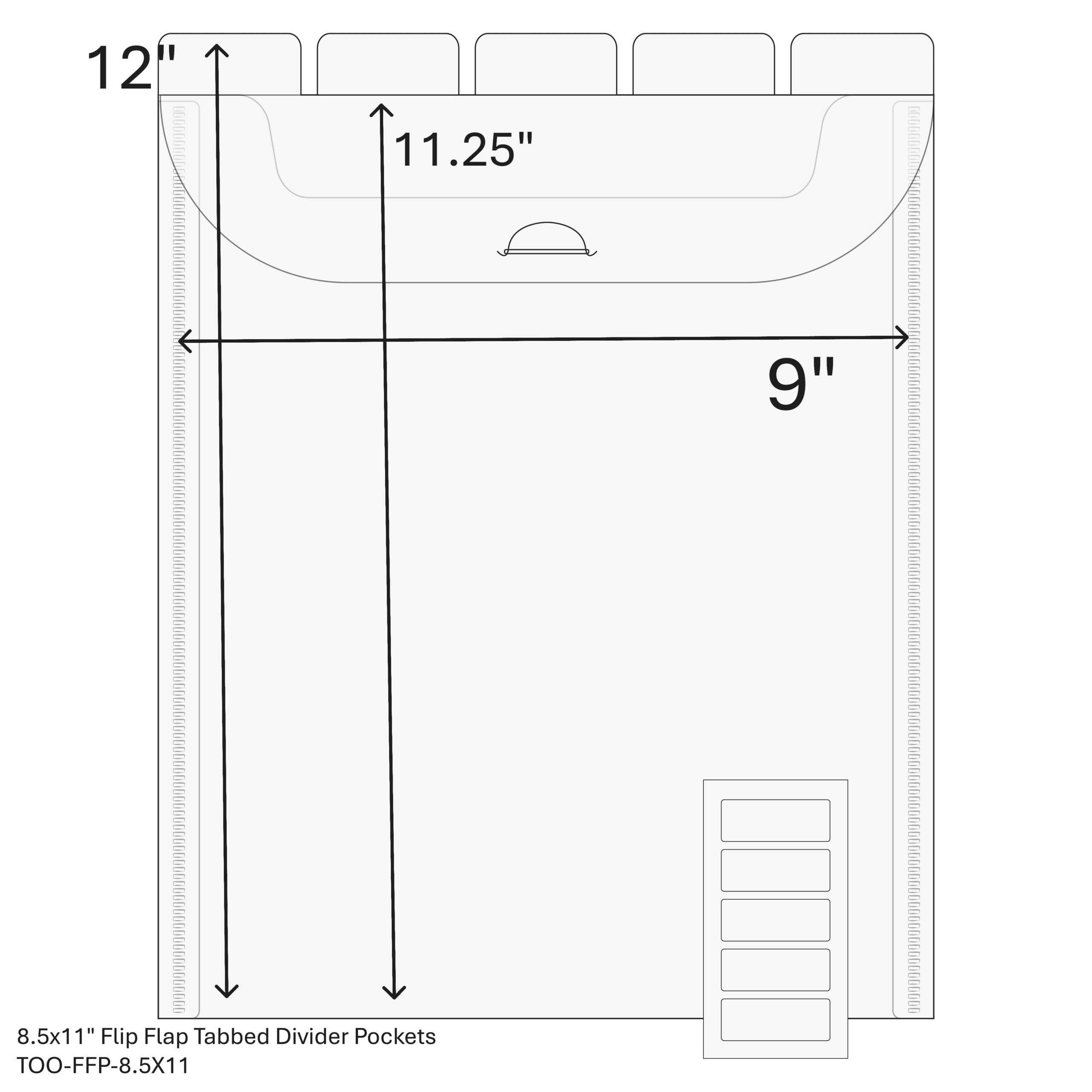 The Organized Option 8.5x11 Flip Flap Tabbed Divider Pockets - 10pk (TOO-FFP-8.5X11) - Image 3
