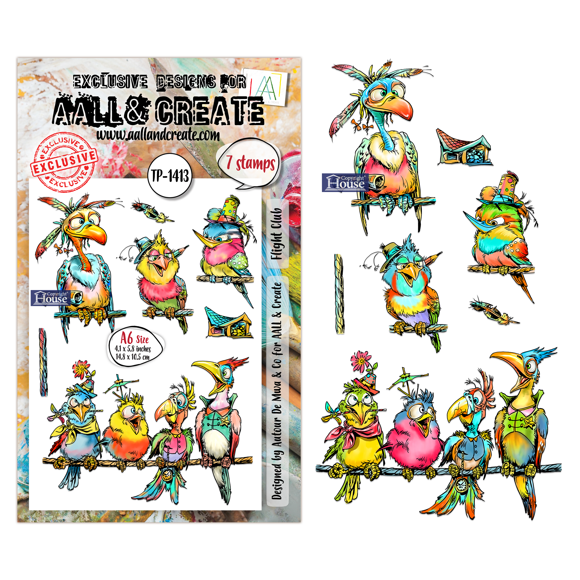 AALL & Create Stamp Sets - A6 - Pun & Paws Flight Club (AALL-TP-1413)