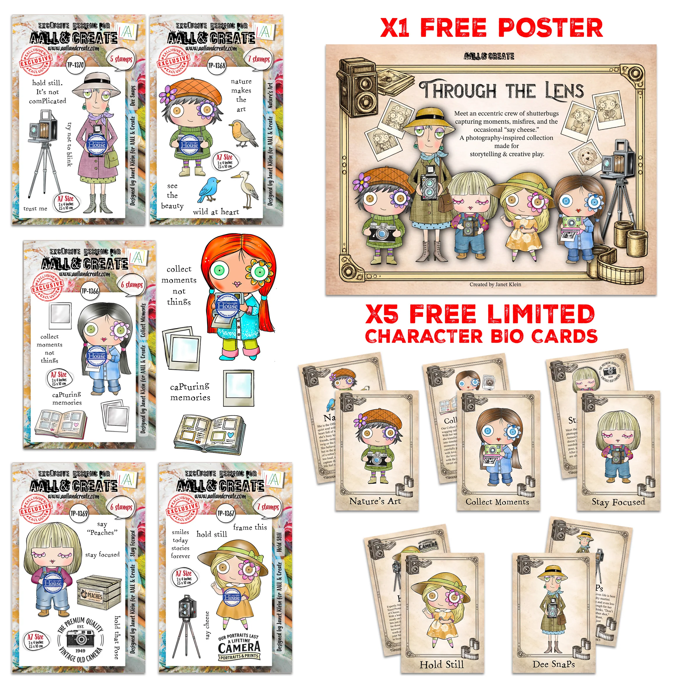 AALL & Create Janet Klein Through the Lens Stamp BUNDLE - A5 pack (AALL-PCK-JK001)