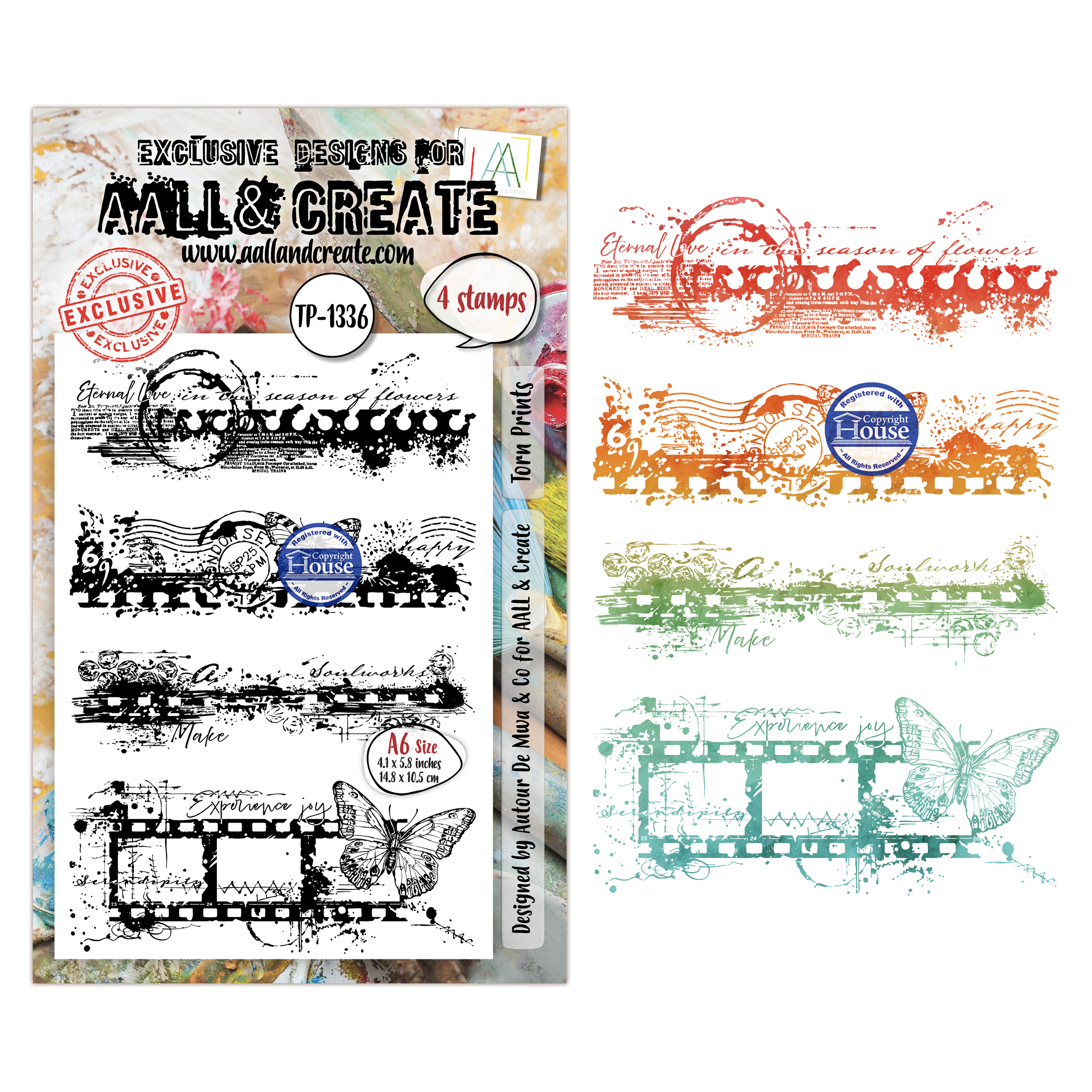 AALL & Create Stamp Sets - A6 - Through the Lens Torn Prints (AALL-TP-1336)