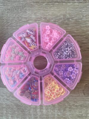 Polymer Clay Slices MIX 1 (8 various designs in plastic container)