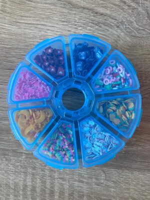 Polymer Clay Slices MIX 2 (8 various designs in plastic container)