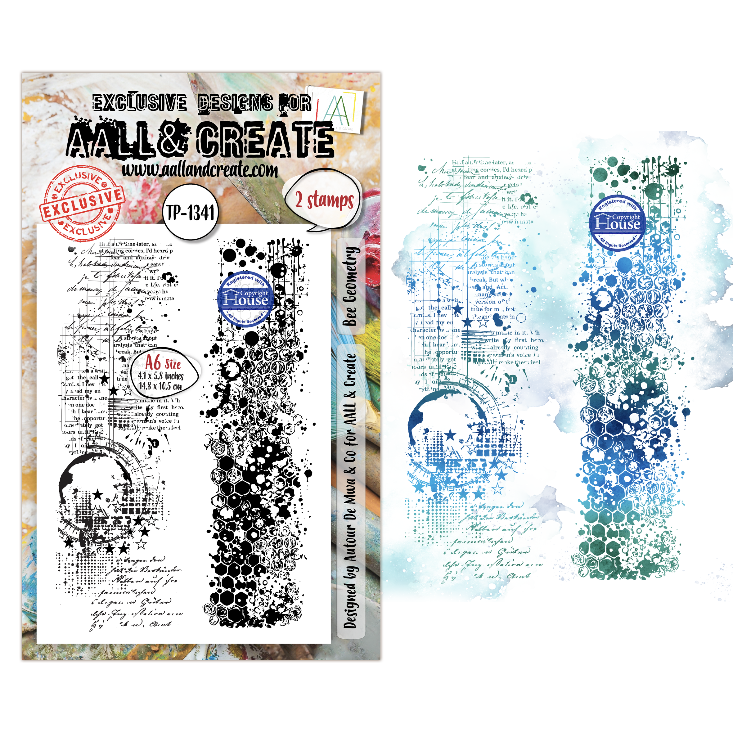 AALL & Create Stamp Sets - A6 - GEOMETRIC GAZETTE Bee Geometry (AALL-TP-1341)