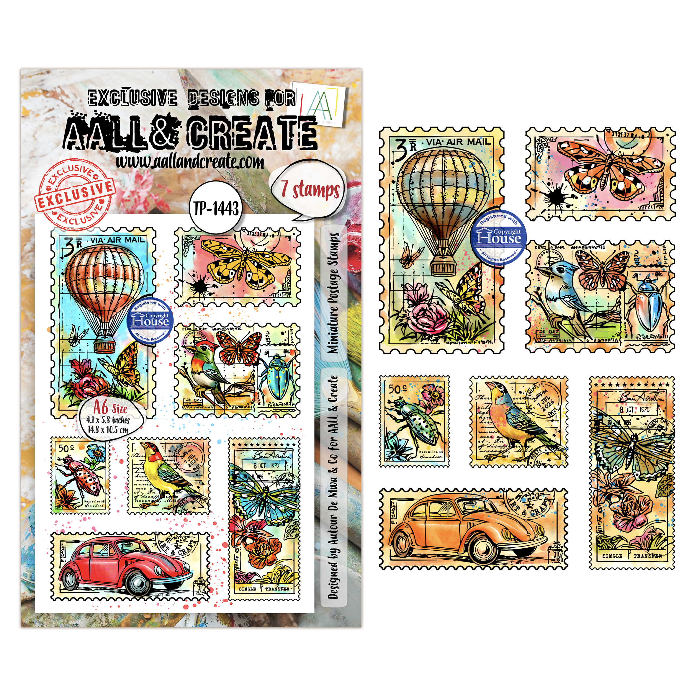 AALL & Create Stamp Sets - A6 - DISPATCH TRANSIT Miniature Postage Stamps (AALL-TP-1443)