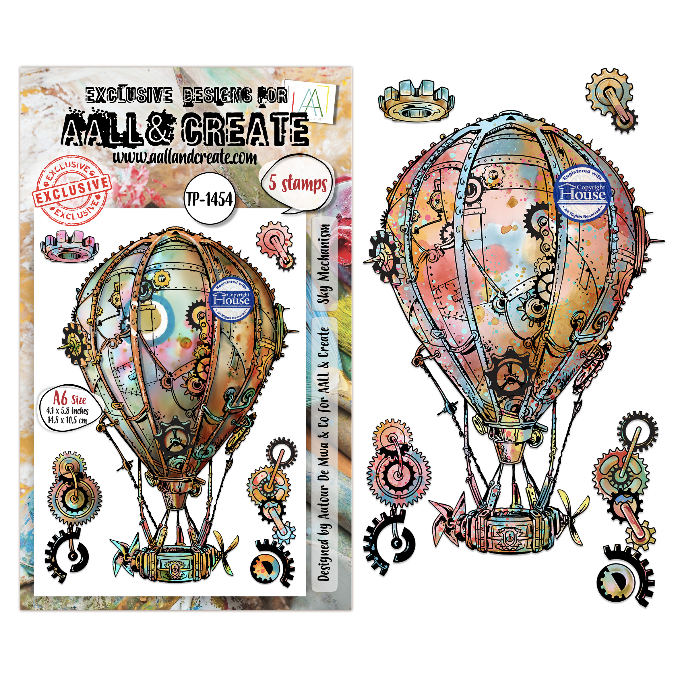 AALL & Create Stamp Sets - A6 - Gearlight Core Sky Mechanism (AALL-TP-1454)