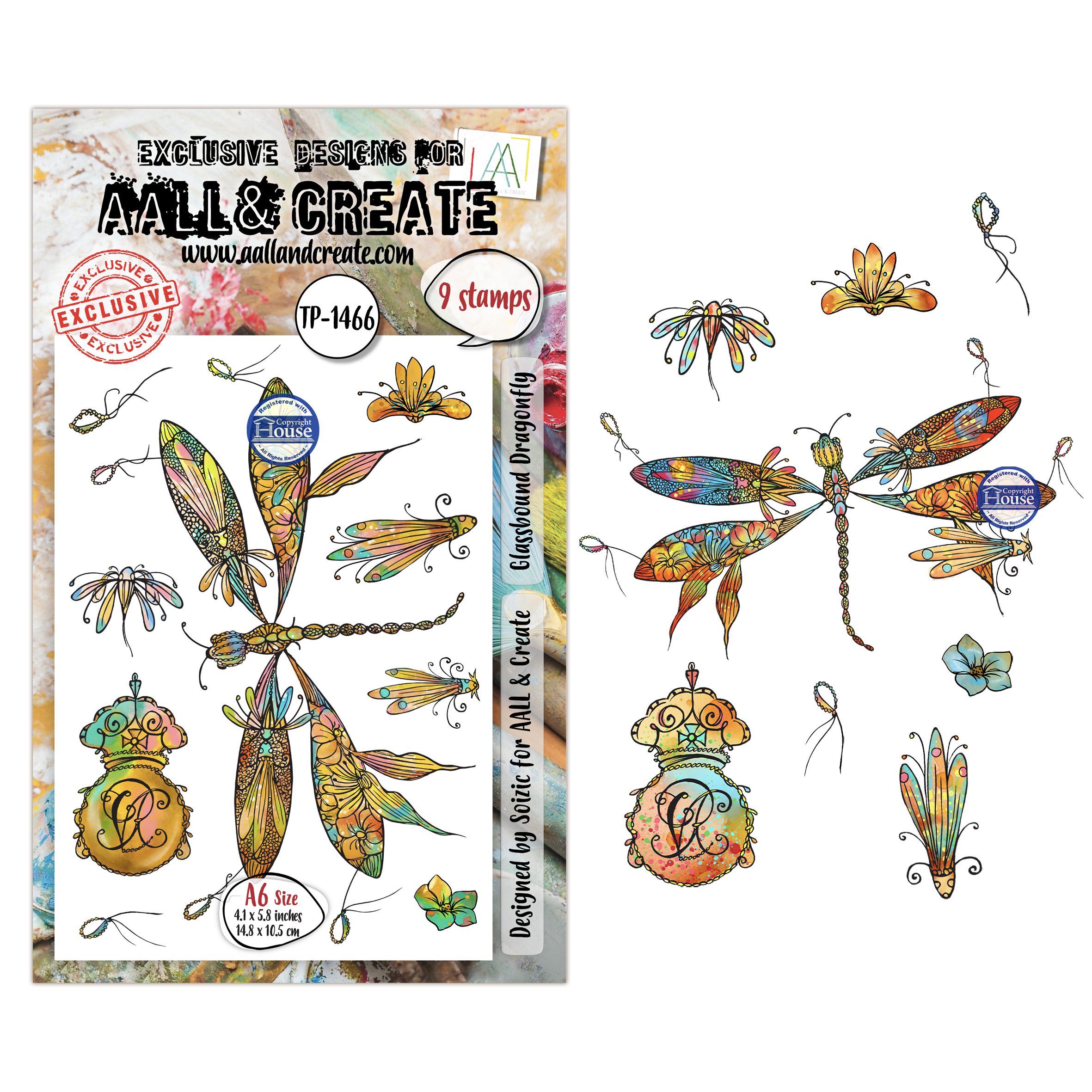 AALL & Create Stamp Sets - A6 - Aether Dragonfly Glassbound Dragonfly (AALL-TP-1466)
