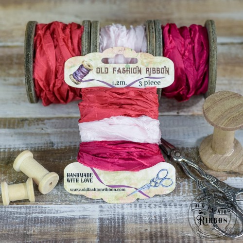 Old Fashion Ribbon: Set of 3 pieces - DEEP REDS (ROLDZ-08)
