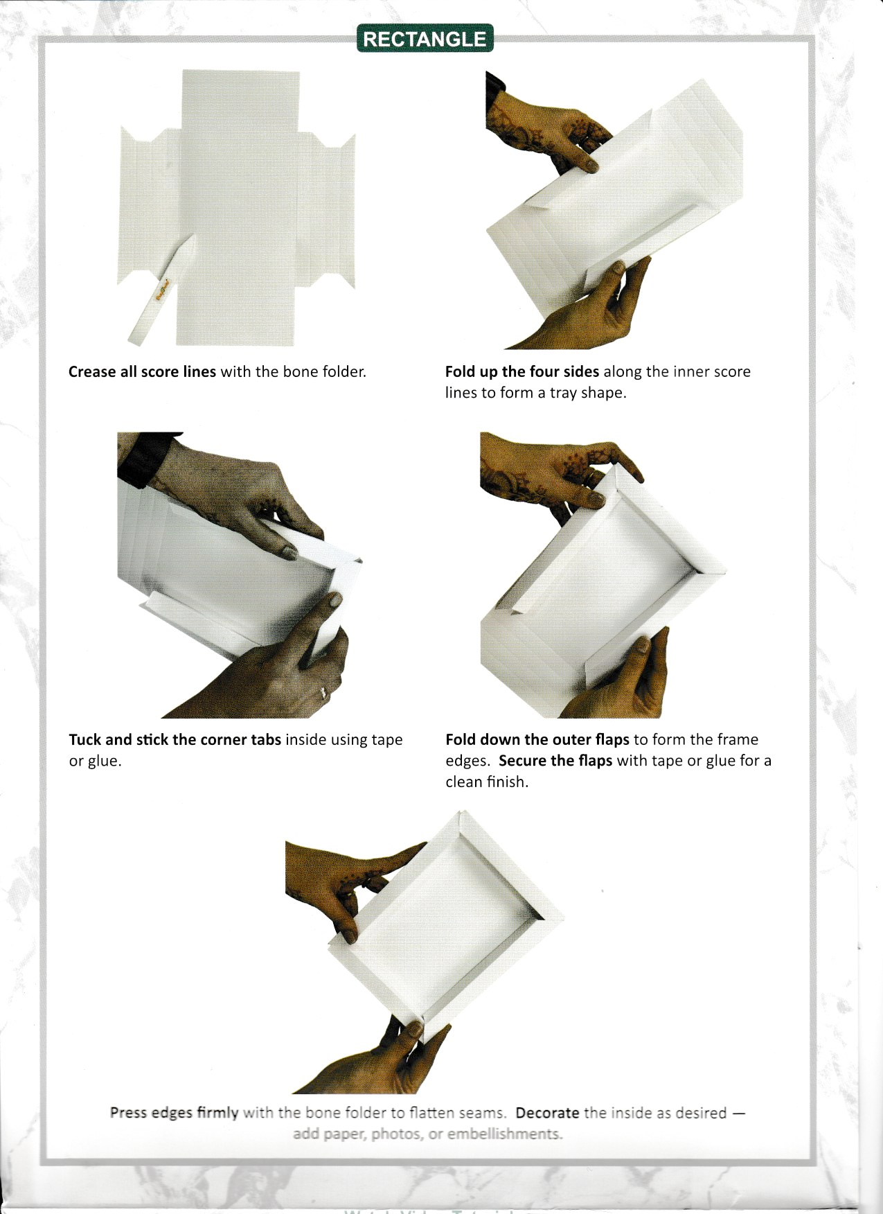 CrafTreat 3D Fold Shapes - Shadow Box White - 1 x RECTANGLE - Image 2