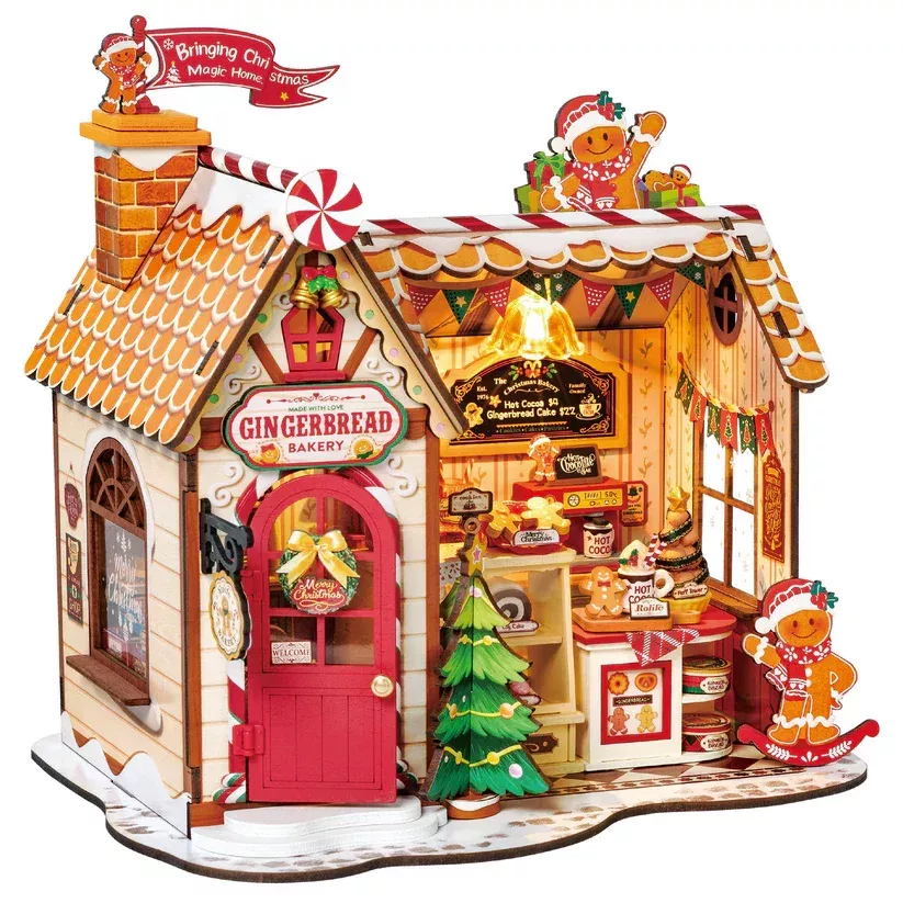 Robotime Wooden 3D DIY Miniature House - Gingerbread House 250pcs (DG176) - Image 5