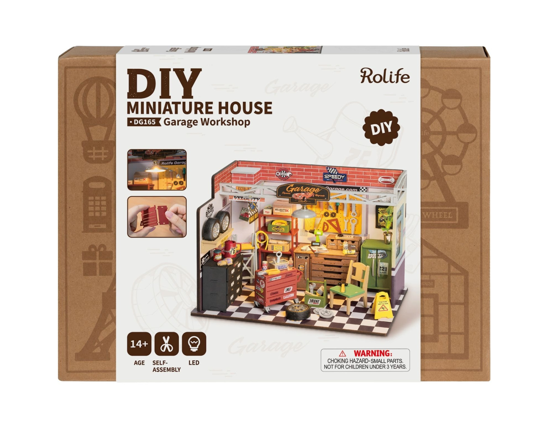 Robotime DIY Miniature House - Garage Workshop Kit (157 Pieces) - DG165 - Image 2